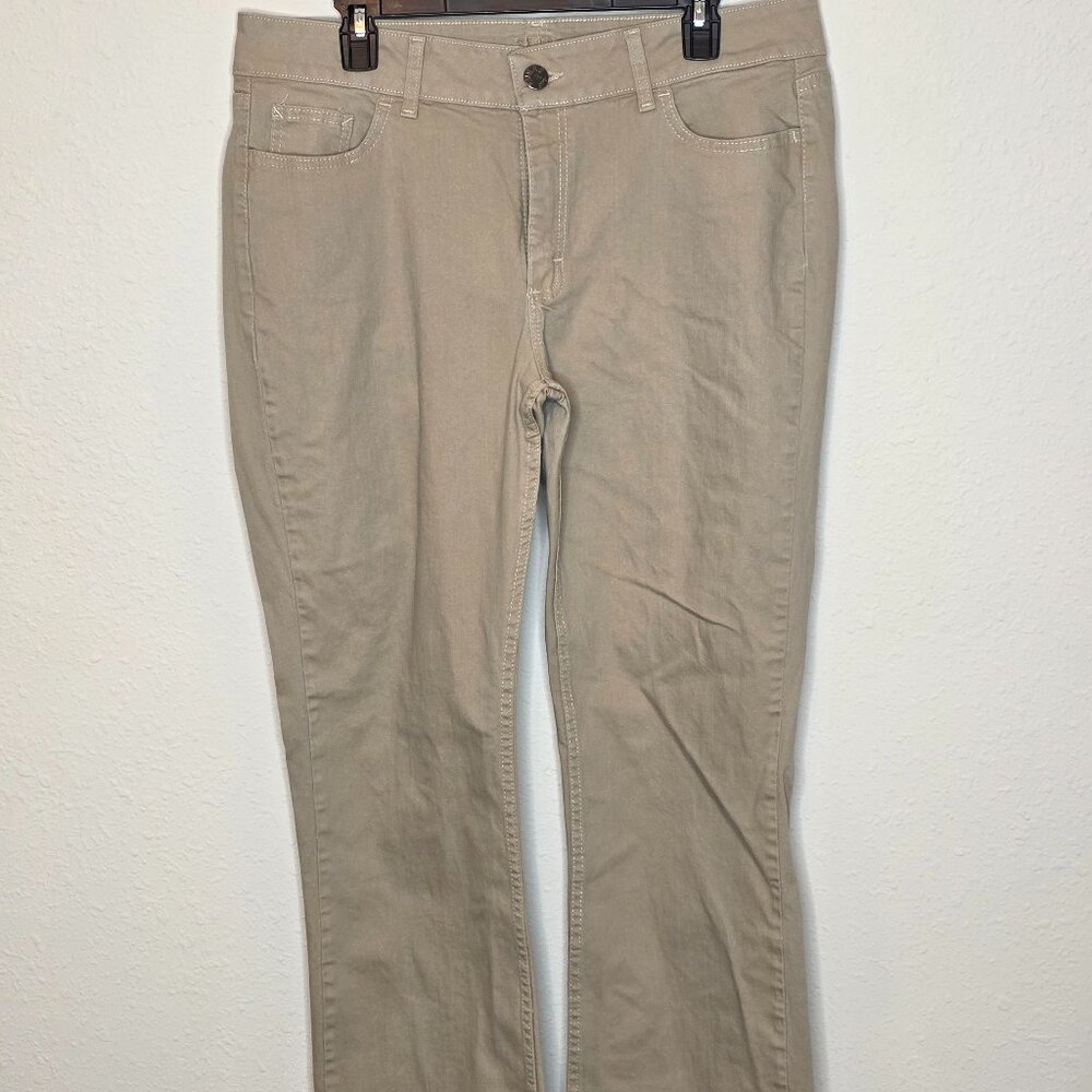 Rider's by Lee Women's Tan Mid Rise Boot Cut Tan Jeans, Size 16L